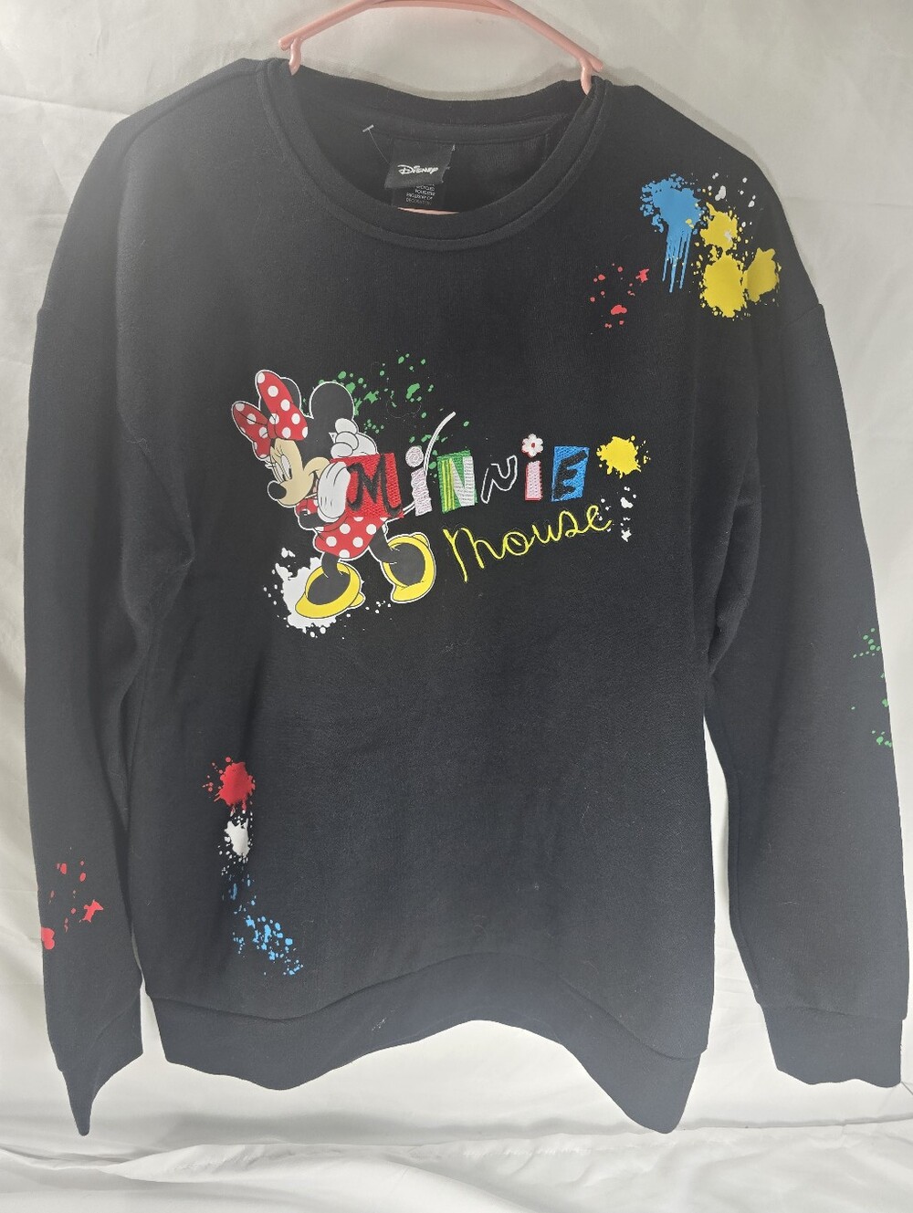 Disney Minnie Mouse BoxLunch Black Crewneck Sweatshirt Womens Small